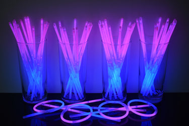 8 inch Premium Bi-Color Blue/Pink Glow Stick Bracelets- 100 per package